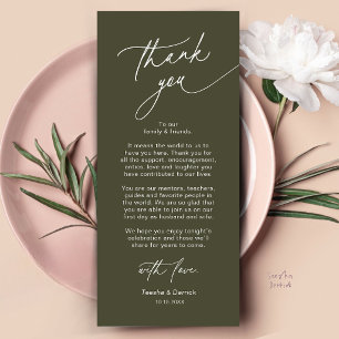 Elegant Wedding Place Setting Thank You Card