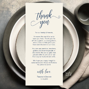 Elegant Wedding Place Setting Thank You Card