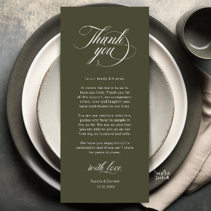 Elegant Wedding Place Setting Thank You Card