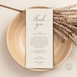 Elegant Wedding Place Setting Thank You Card