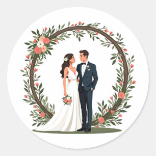 Elegant Wedding Portrait Sticker