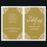 Elegant Wedding Program Booklet -Nadine (Gold)<br><div class="desc">This elegant wedding program template features ornate vintage corners. The design colour is set in gold, but you can change the colour of the design by changing your background colour. **HOW TO CHANGE YOUR DESIGN COLOR** 1) Click the "Personalise" Button. 2) Click the "ClICK TO CUSTOMIZE FURTHER" link at the...</div>