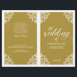 Elegant Wedding Program Booklet -Nadine (Gold)<br><div class="desc">This elegant wedding program template features ornate vintage corners. The design colour is set in gold, but you can change the colour of the design by changing your background colour. **HOW TO CHANGE YOUR DESIGN COLOR** 1) Click the "Personalise" Button. 2) Click the "ClICK TO CUSTOMIZE FURTHER" link at the...</div>