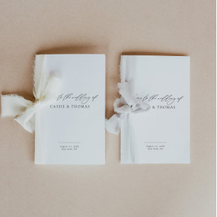 Elegant wedding program booklet, order of service