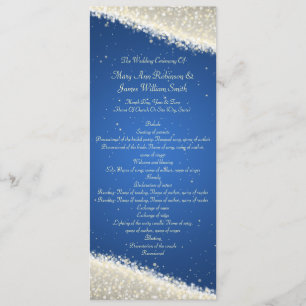 Elegant Wedding Program Dazzling Sparkles Blue
