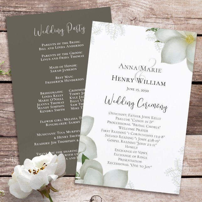 Elegant Wedding Program Floral Botanical (Creator Uploaded)