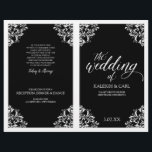 Elegant Wedding Program - Nadine (Black)2<br><div class="desc">This elegant wedding program template features ornate vintage corners. The design colour is set in black, but you can change the colour of the design by changing your background colour. **HOW TO CHANGE YOUR DESIGN COLOR** 1) Click the "Personalise" Button. 2) Click the "ClICK TO CUSTOMIZE FURTHER" link at the...</div>