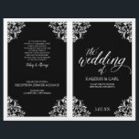 Elegant Wedding Program - Nadine (Black)2<br><div class="desc">This elegant wedding program template features ornate vintage corners. The design colour is set in black, but you can change the colour of the design by changing your background colour. **HOW TO CHANGE YOUR DESIGN COLOR** 1) Click the "Personalise" Button. 2) Click the "ClICK TO CUSTOMIZE FURTHER" link at the...</div>