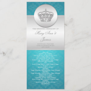 Elegant Wedding Program Royal Crown Blue