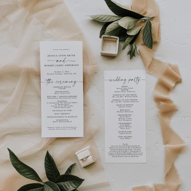 Elegant Wedding Program, Simple Order Of Events (Creator Uploaded)