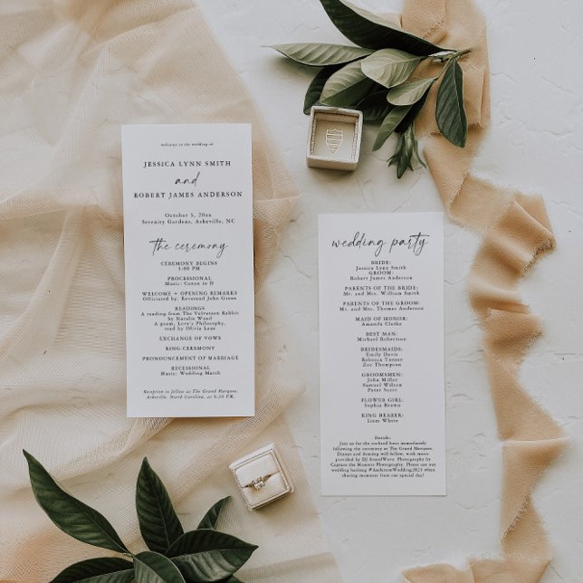 Elegant Wedding Program, Simple Order Of Events (Creator Uploaded)