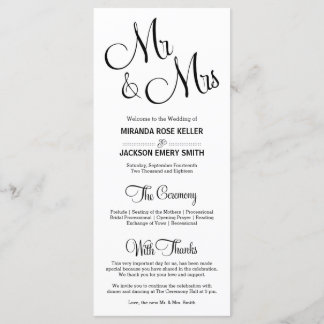 Elegant Wedding Program / Simple Wedding Program