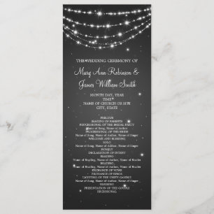Elegant Wedding Program Sparkling Chain Black