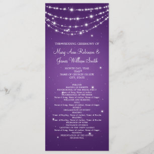 Elegant Wedding Program Sparkling Chain Purple