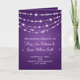 Elegant Wedding Program Sparkling Chain Purple