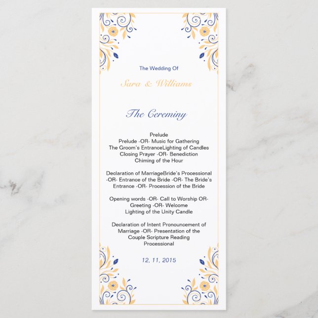 Elegant Wedding Program Template (Front)