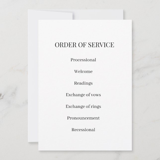 Elegant Wedding Program & Wedding Party Guide (Back)