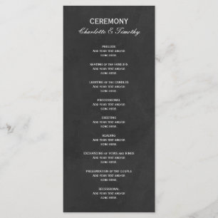 Elegant Wedding Program White Black
