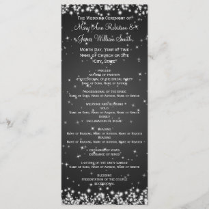 Elegant Wedding Program Winter Sparkle Black
