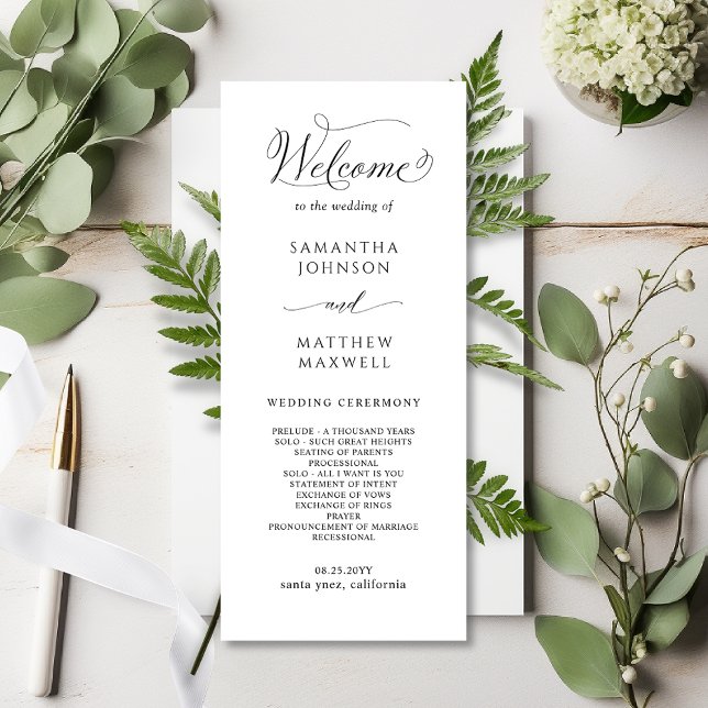 Elegant Wedding Program with Beautiful Calligraphy (Creator Uploaded)