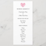 Elegant wedding program with rustic pink heart<br><div class="desc">Elegant wedding program with rustic pink heart. Classy blank template with stylish script typography. Part of beautiful matching romantic love theme collection set. Trendy inspirational stationery design for classy bride and groom getting married. Includes custom names, date, location, order of ceremony service and wedding party. Pretty marriage accessories and supplies...</div>