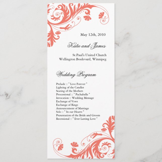 Elegant  Wedding Programs (Front)