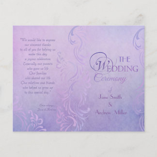 Elegant wedding programs - Purple