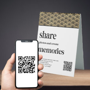 Elegant Wedding QR Code Photo Pictures Guestbook