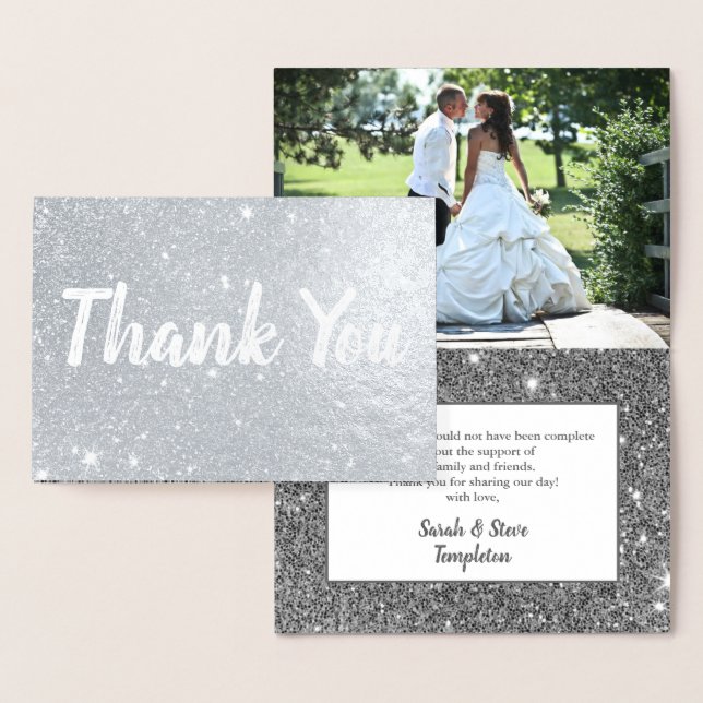Elegant Wedding Real Foil Thank You Card (Display)