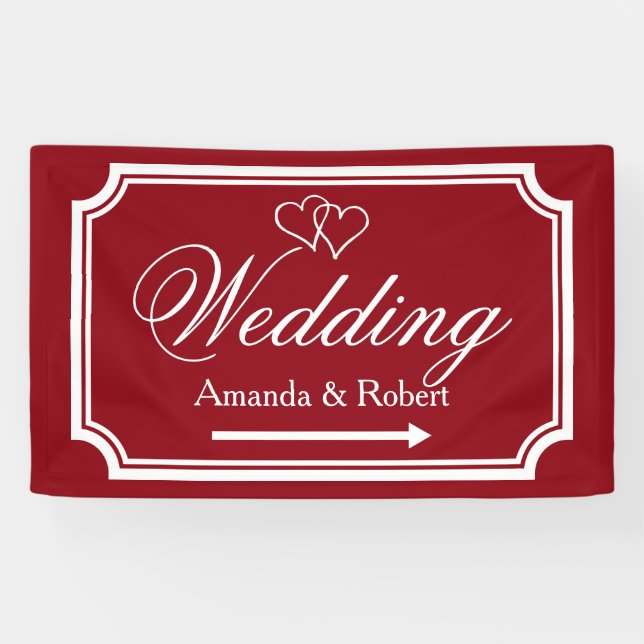 Elegant wedding reception direction sign banner (Horizontal)