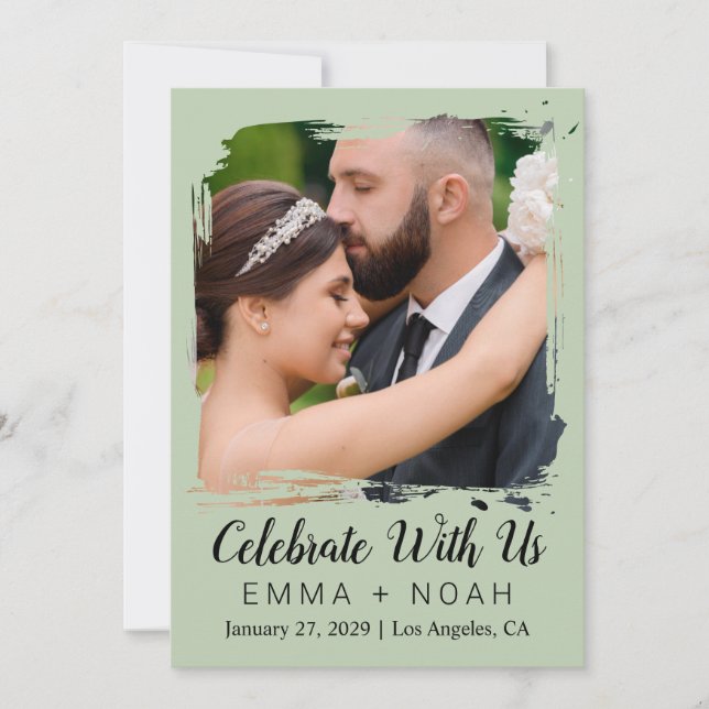 Elegant Wedding Reception Invitation Template (Front)