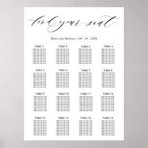 Elegant Wedding Reception Seating Chart Sign