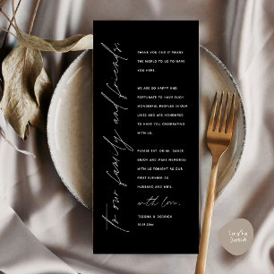 Elegant Wedding Reception Thank You Card for Guest