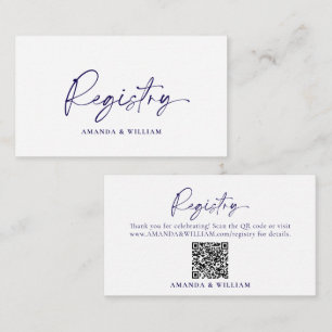 Elegant Wedding Registry Card with QR Code