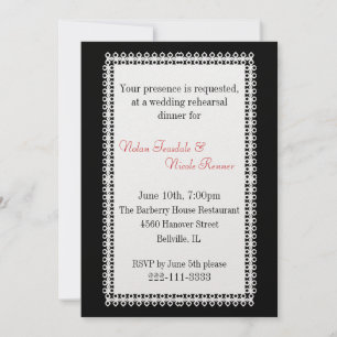 Elegant Wedding Rehearsal Dinner Invitation