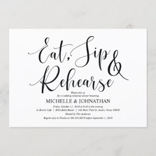 Elegant Wedding Rehearsal Dinner Invitation Card