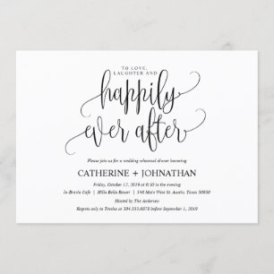 Elegant Wedding Rehearsal Dinner Invitation Card