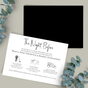 Elegant Wedding Rehearsal Dinner Timeline Invitation