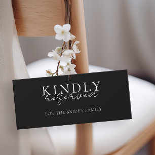 Elegant, Wedding, Reserved Sign to Hang on Chairs