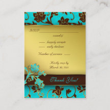 Elegant Wedding Response Cards Gold Floral BB