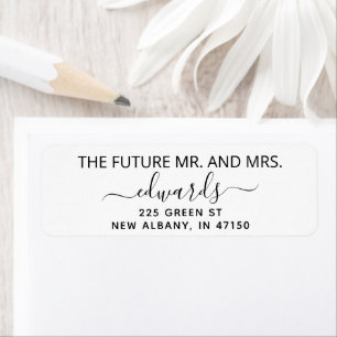 Elegant Wedding Return Address Future Mr and Mrs Return Address Label