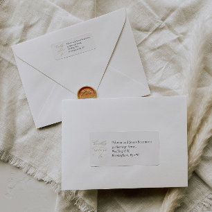 Elegant Wedding Return Address Label w Calligraphy