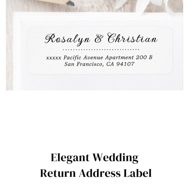 Elegant Wedding Return Address Return Address Label (Creator Uploaded)