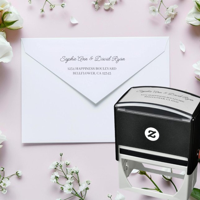 Elegant  Wedding Return Address Self-inking Stamp (Creator Uploaded)