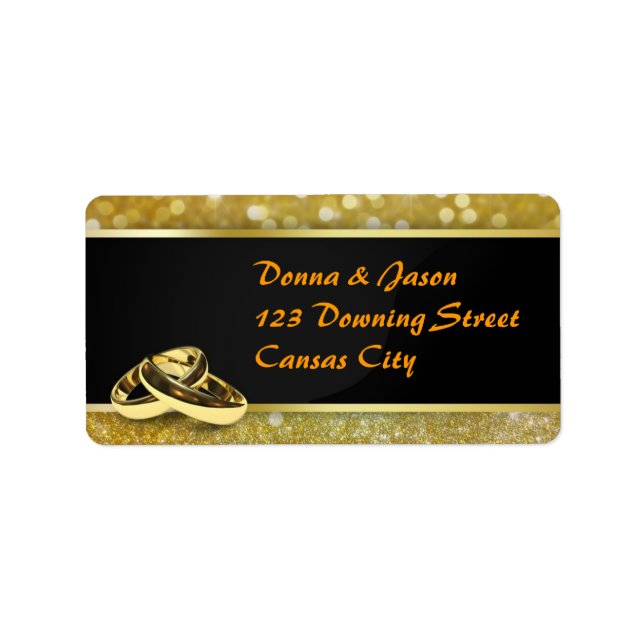 Elegant Wedding Rings - Address Label (Front)