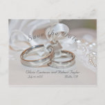 Elegant wedding rings  Save the Date Announcement Postcard<br><div class="desc">Simple script – elegant wedding rings Save the Date invitation. Add your personal Save the Date message on the back or leave it blank and  handwritten  your message in person.</div>