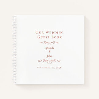 Elegant Wedding Rose Gold Chic Budget Guest Book 