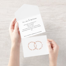 Elegant Wedding, Rose Gold Written Names, 
