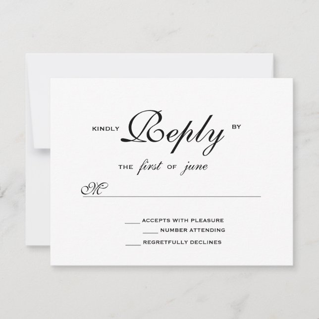 Elegant Wedding RSVP (Front)