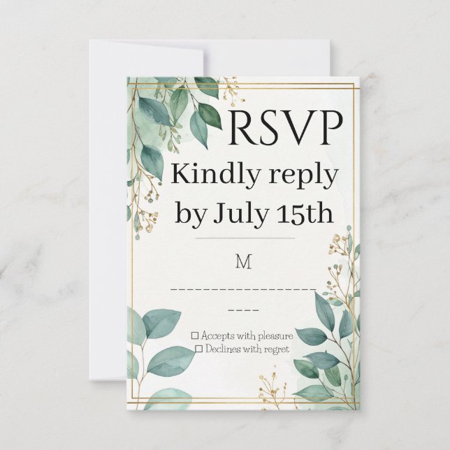 Elegant Wedding RSVP Card (Front)